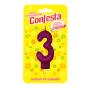 Vela Confesta Rosa Numero 3
