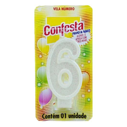 Vela Confesta Numero 6 Branco - Imagem em destaque