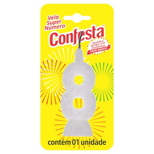 Vela Confesta Pavio Mágico Branca N°8 - Imagem em destaque