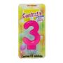 Vela Confesta Rosa Numero 3