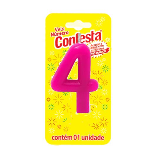 Vela Confesta Rosa Numero 4 - Imagem em destaque