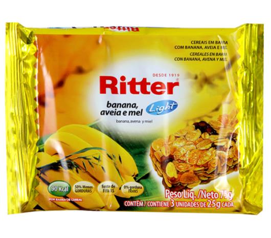 Barra de Cereais Ritter Sabor Banana Aveia e Mel 75g - Imagem em destaque