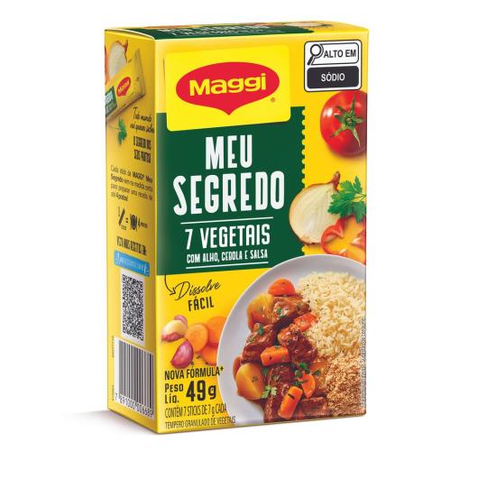 Tempero Granulado 7 Vegetais Maggi Meu Segredo Caixa 49g 7 Unidades - Imagem em destaque