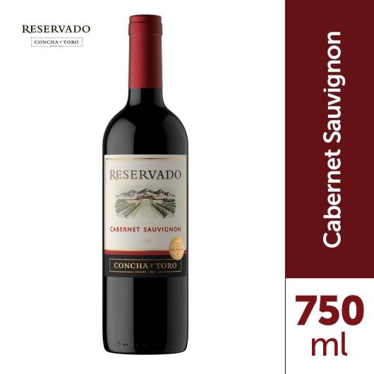 Vinho Chileno Tinto Meio Seco Reservado Concha Y Toro Cabernet Sauvignon Garrafa 750ml - Imagem em destaque