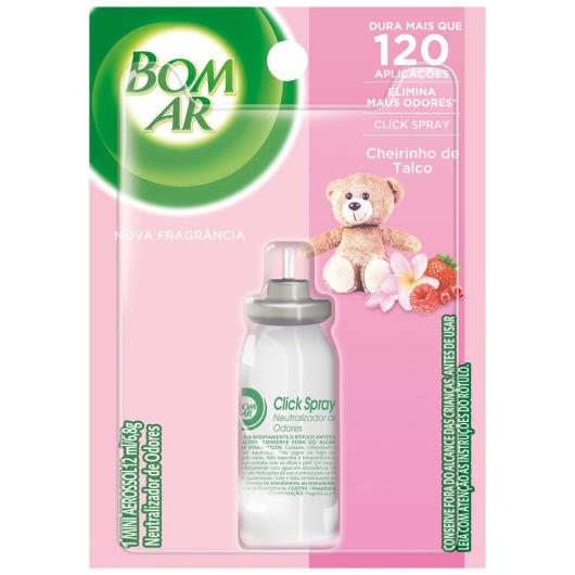 Aromatizador Bom Ar Click Spray Refil Cheirinho de Talco 12ml - Imagem em destaque