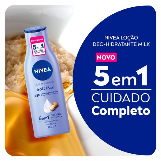 Loção Nivea hidratante desodorante soft milk 200ml - Imagem em destaque