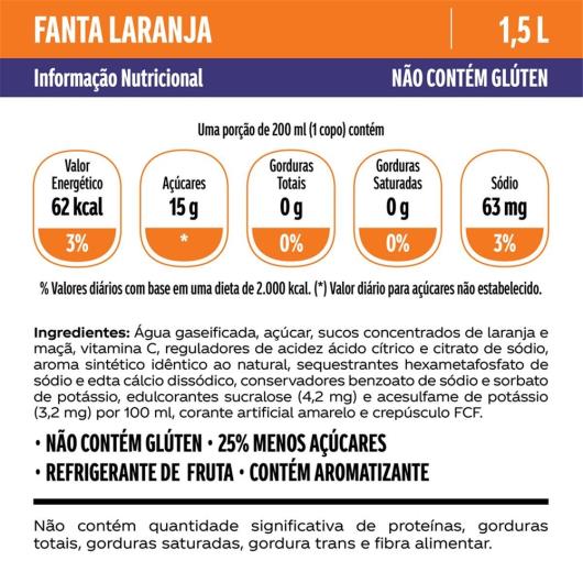 Refrigerante Fanta Sabor Laranja PET 1,5L - Imagem em destaque