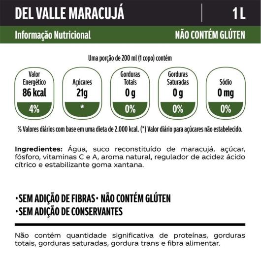 Suco Del Valle Néctar Sabor Maracujá TP 1L - Imagem em destaque