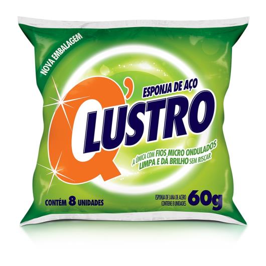 Esponja lã de aço Q' Lustro com 8 unidades 60g - Imagem em destaque