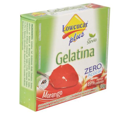 Gelatina em pó Stevia Plus sabor morango zero açúcar 10g - Imagem em destaque
