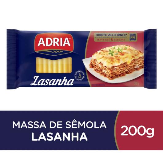 MASSA ADRIA SEMOLA LASANHA 200G - Imagem em destaque