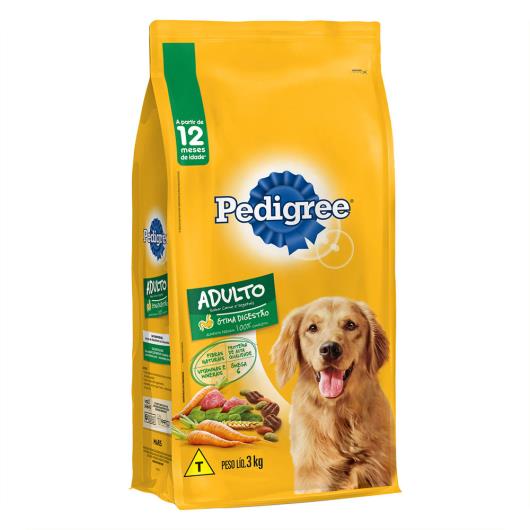 Alimento para Cães Adultos Raças Médias e Grandes Carne e Vegetais Pedigree 3kg - Imagem em destaque