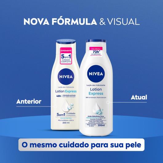 NIVEA Loção Hidratante Lotion Express 48h Hidratação Profunda 200ml - Imagem em destaque