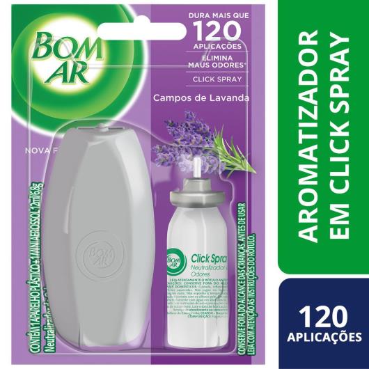 Aromatizador Bom Ar Click Spray Campos de Lavanda Aparelho + Refil 12ml - Imagem em destaque