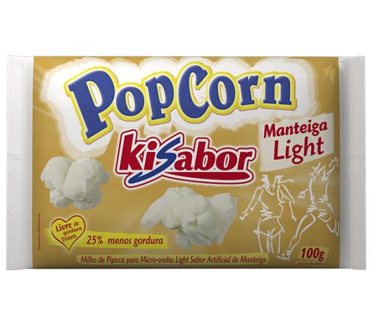 Milho de pipoca Kisabor para microondas sabor manteiga light 100g - Imagem em destaque