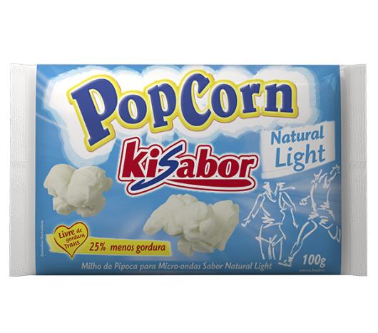 Milho de pipoca Kisabor para microondas natural light 100g - Imagem em destaque