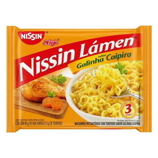 Macarrão Instantâneo Lámen Galinha Caipira Nissin Miojo Pacote 85g - Imagem em destaque