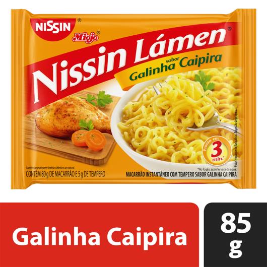 Macarrão Instantâneo Lámen Galinha Caipira Nissin Miojo Pacote 85g - Imagem em destaque