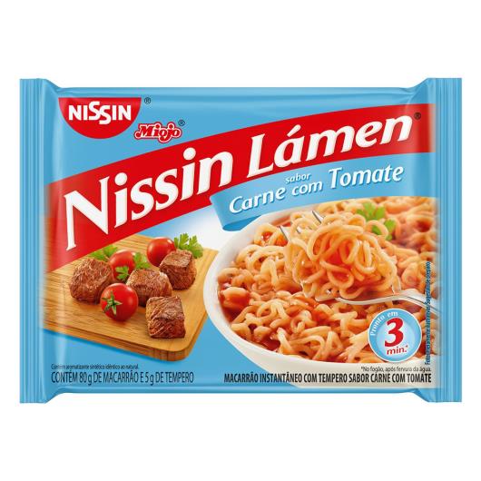 Macarrão Instantâneo Lámen Carne com Tomate Nissin Miojo Pacote 85g - Imagem em destaque