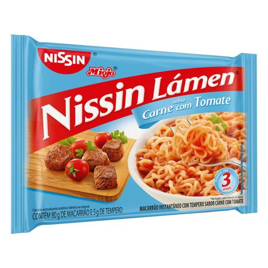 Macarrão Instantâneo Lámen Carne com Tomate Nissin Miojo Pacote 85g - Imagem em destaque