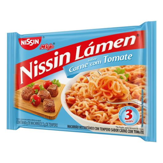 Macarrão Instantâneo Lámen Carne com Tomate Nissin Miojo Pacote 85g - Imagem em destaque