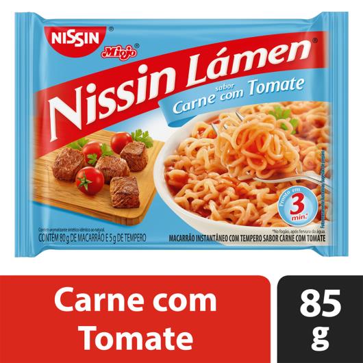 Macarrão Instantâneo Lámen Carne com Tomate Nissin Miojo Pacote 85g - Imagem em destaque
