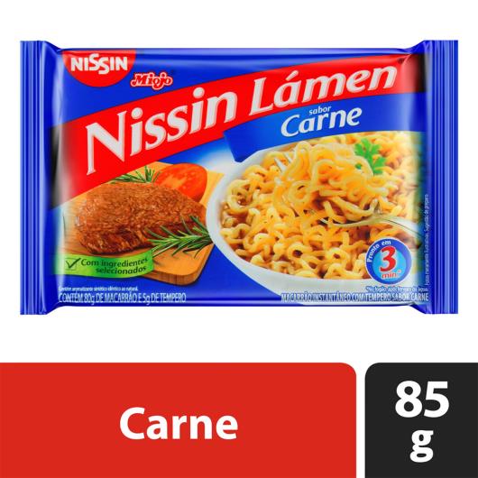 Macarrão Instantâneo Lámen Carne Nissin Miojo Pacote 85g - Imagem em destaque