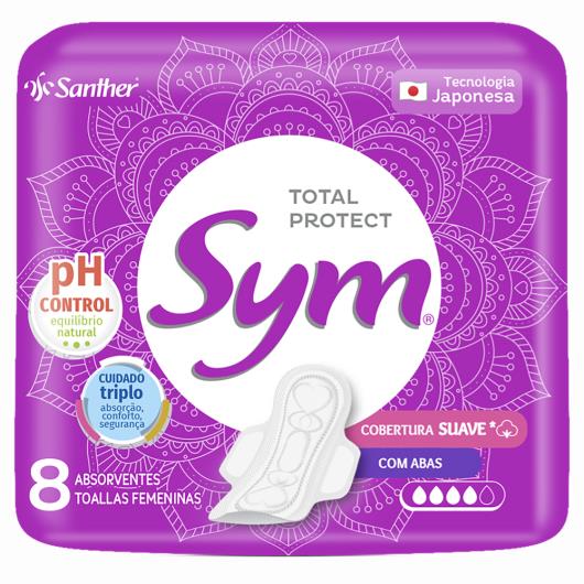 Absorvente com Abas Suave Sym Total Protect Pacote 8 Unidades - Imagem em destaque