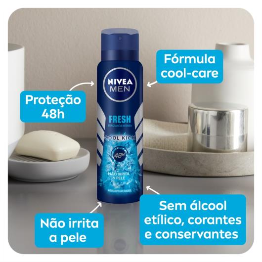 Desodorante Antitranspirante Aerosol NIVEA Cool Kick 150ml - Imagem em destaque