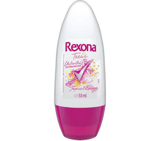 Desodorante Rexona antitranspirante roll on teens tropical energy 50ml - Imagem em destaque