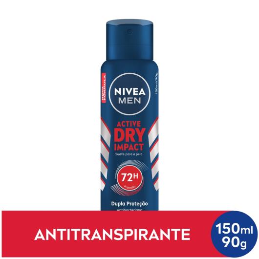 NIVEA Men Desodorante Antitranspirante Aerosol Dry Impact 150ml - Imagem em destaque