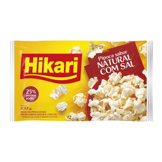 Milho de pipoca para micro-ondas natural Hikari com sal 100g - Imagem em destaque