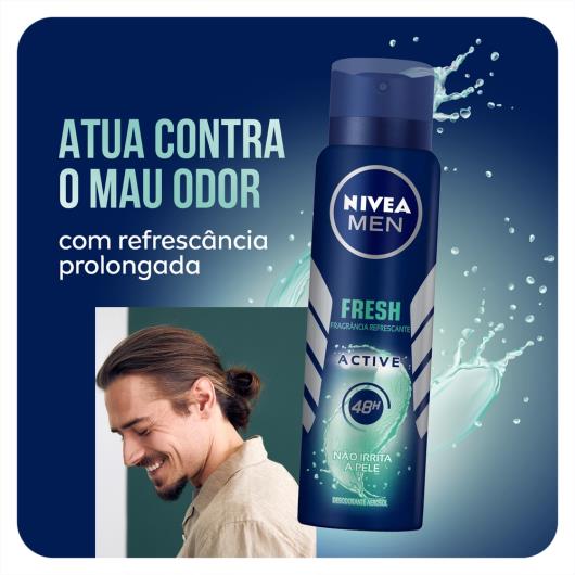NIVEA Men Desodorante Antitranspirante  Aerosol Fresh Active 150ml - Imagem em destaque