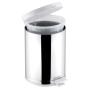 Lixeira com Pedal e Recipiente Plástico com Corpo Aço Inox e Tampa Plástica Branca 10,5 L