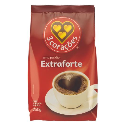 Café 3 Corações Extraforte em Pó Torrado e Moído Pacote 250G - Imagem em destaque