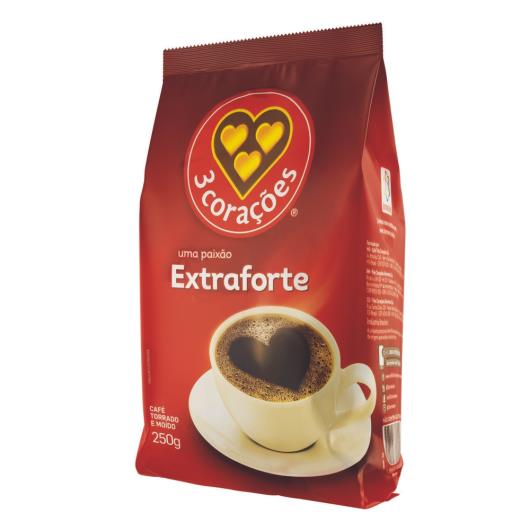 Café 3 Corações Extraforte em Pó Torrado e Moído Pacote 250G - Imagem em destaque