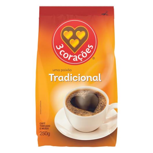 Café em pó 3 Corações Tradicional 250g - Imagem em destaque
