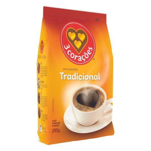 Café em pó 3 Corações Tradicional 250g - Imagem em destaque