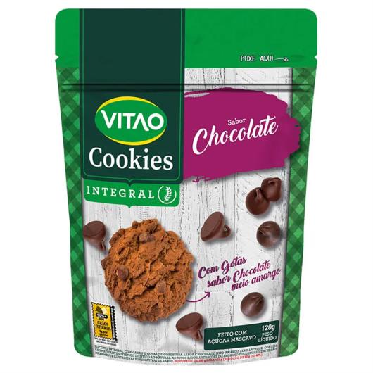 Biscoito Cookie Integral Cacau com Gotas de Chocolate Vitao Pacote 120g - Imagem em destaque