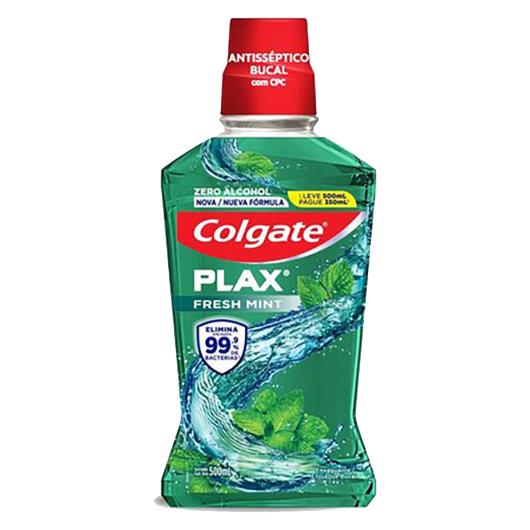 Enxaguante Bucal Fresh Mint Colgate Plax Frasco Leve 500ml Pague 350ml - Imagem em destaque