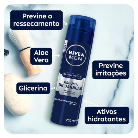 NIVEA MEN Espuma de barbear Original Protect 200ml - Imagem em destaque