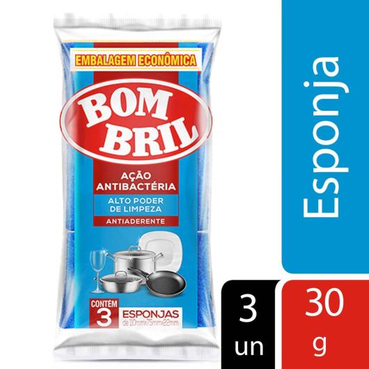 Esponja antiaderente embalagem econômica Bombril 3 unidades  - Imagem em destaque