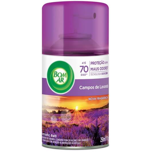 Neutralizador de Odores Campos de Lavanda Freshmatic Bom Ar Frasco 250ml Spray Refil - Imagem em destaque