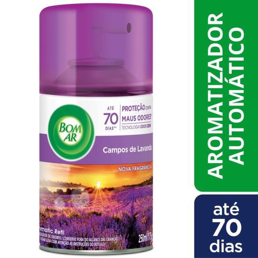 Neutralizador de Odores Campos de Lavanda Freshmatic Bom Ar Frasco 250ml Spray Refil - Imagem em destaque