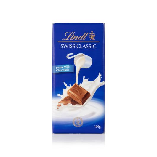 Chocolate Lindt Swiss Classic Tablete Ao Leite 100g - Imagem em destaque