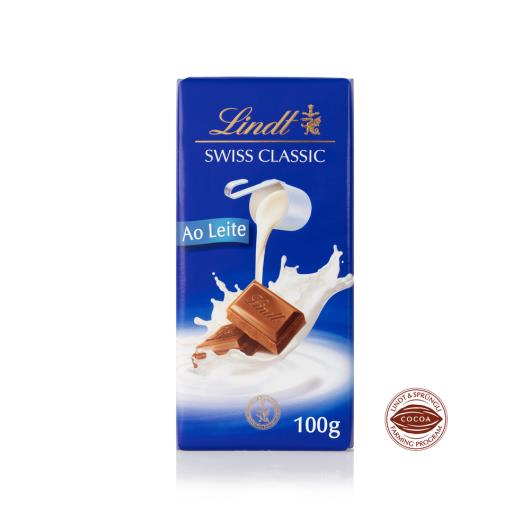 Chocolate Lindt Swiss Classic Tablete Ao Leite 100g - Imagem em destaque