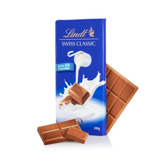 Chocolate Lindt Swiss Classic Tablete Ao Leite 100g - Imagem em destaque