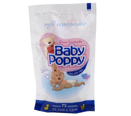Lenço umedecido Baby Poppy refil com 75 unidades  - Imagem em destaque