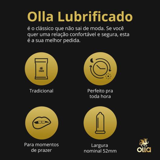 Preservativo Masculino Lubrificado Olla Pacote 3 Unidades - Imagem em destaque