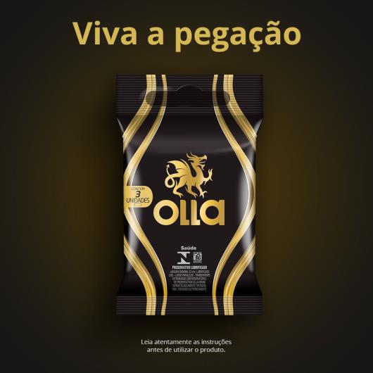 Preservativo Masculino Lubrificado Olla Pacote 3 Unidades - Imagem em destaque